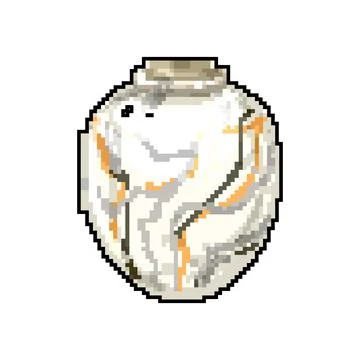 Interior marble vase game pixel art vector illustration Stock Illustration