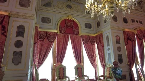 The interior of the Mecidiye Kiosk, Topkapi Palace Museum Video stock 332755762