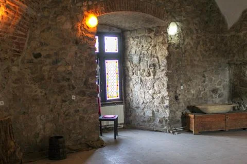 Interior of medieval Corvin Castle Stock Photos