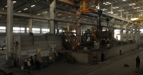 Interior Of Metallurgical Plant Workshop (4K) Stock Footage 62845434