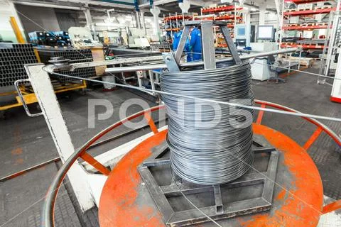 The interior of the metalworking shop. Modern industrial enterprise. Stock Photos