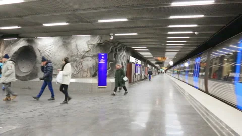  Interior of metro station Stock Footage 306363297