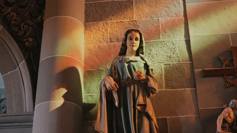 The interior of a Mexican Catholic Cathedral Stock Footage 238940870