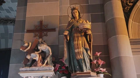The interior of a Mexican Catholic Cathedral Stock Footage 238942519