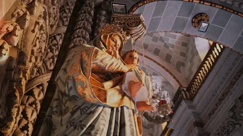 The interior of a Mexican Catholic Cathedral Stock Footage 238942615