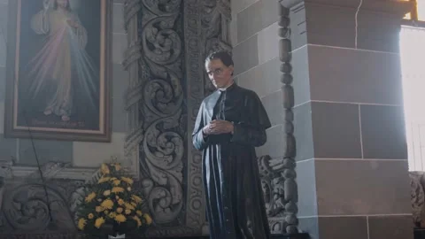 The interior of a Mexican Catholic Cathedral Stock Footage 238942890