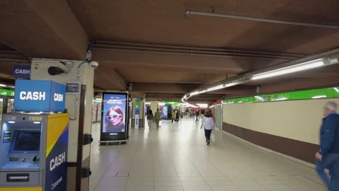 The interior of the Milan metro Stock Footage 313374928