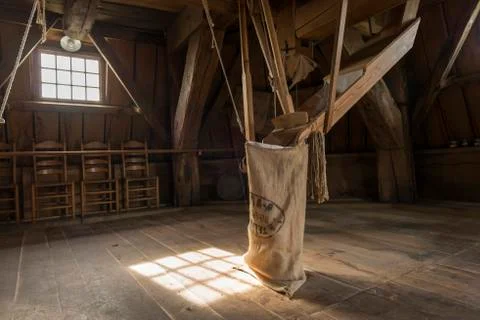 Interior mill Bataaf in Winterswijk . Stock Photos