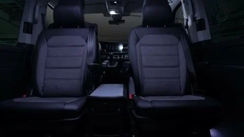 Interior of minivan with leather seats Stock Footage 144688269