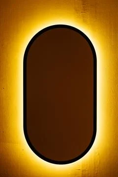 Interior mirror, Wall mirror with LED lighting Stock Photos