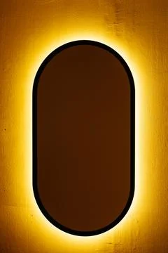 Interior mirror, Wall mirror with LED lighting Stock Photos
