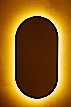 Interior mirror, Wall mirror with LED lighting Stock Photos