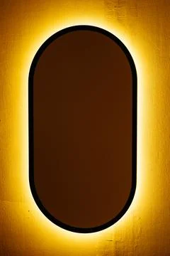Interior mirror, Wall mirror with LED lighting Stock Photos
