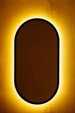 Interior mirror, Wall mirror with LED lighting Stock Photos