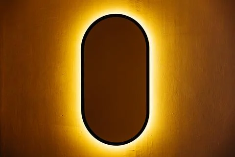 Interior mirror, Wall mirror with LED lighting 스톡 사진