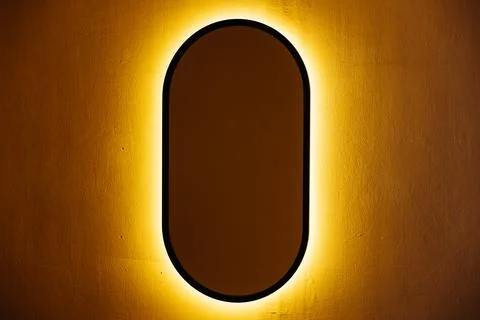 Interior mirror, Wall mirror with LED lighting Stock Photos