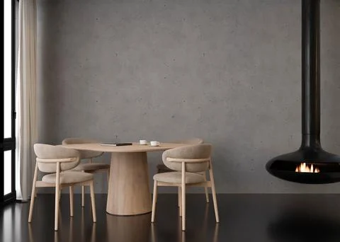 Interior mock up, loft style. Empty wall in modern room. Copy space for your Stock Illustration