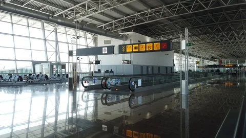 Interior of modern airport Stock Footage 112300408
