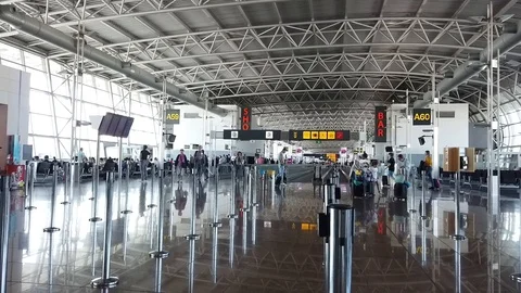 Interior of modern airport Stock Footage 112300520