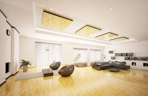 Interior of modern apartment 3d render Stock Illustration