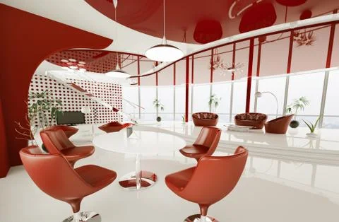 Interior of modern apartment 3d render Stock Illustration