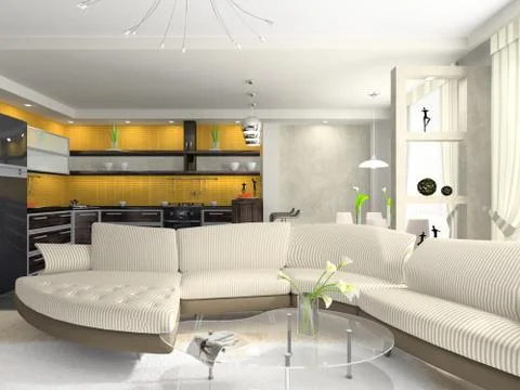 Interior of the modern apartment Stock Illustration