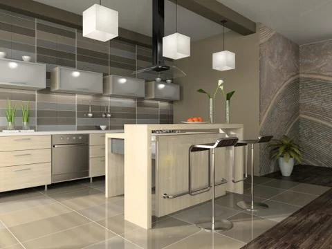 Interior of the modern apartment Stock Illustration