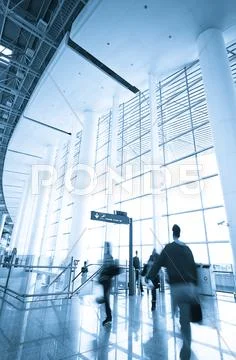 Interior of the modern architectural in shanghai airport. Stock Photos