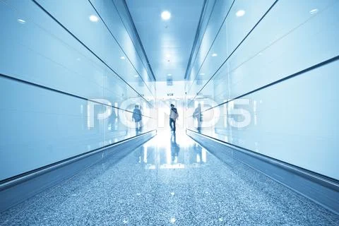 Interior of the modern architectural in shanghai airport. Stock Photos