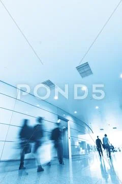 Interior of the modern architectural in shanghai airport. Stock Photos