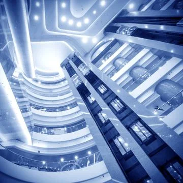 Interior of modern architecture: Elevator Stock Photos