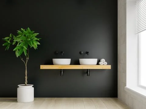 Interior modern bathroom 3D rendering Stock Illustration