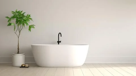 Interior modern bathroom 3D rendering Stock Photos