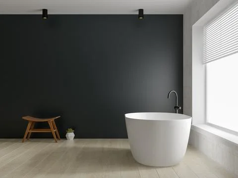 Interior modern bathroom 3D rendering Stock Photos