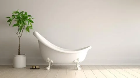 Interior modern bathroom 3D rendering Stock Photos