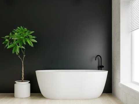 Interior modern bathroom 3D rendering Stock Photos