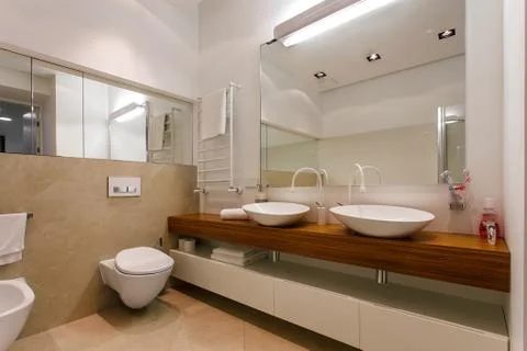 Interior of a modern bathroom Stock Photos