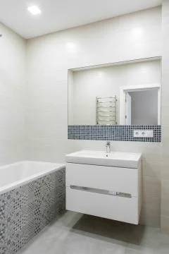 Interior of a modern bathroom Stock Photos