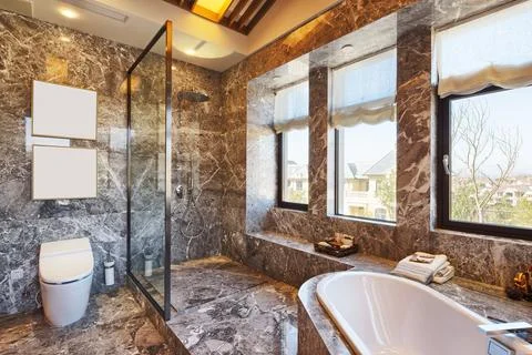 Interior of modern bathroom Stock Photos
