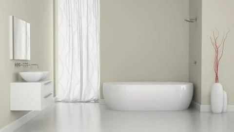 Interior of modern bathroom with the window Stock Illustration