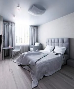 Interior modern bedroom Stock Illustration