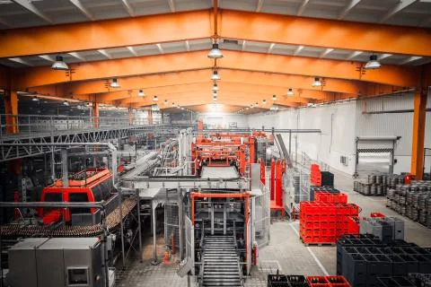 Interior of a modern brewery, equipment, tools Stock Photos
