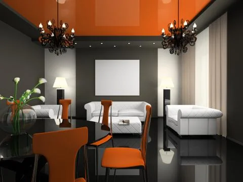 Interior of the modern cafe Stock Illustration