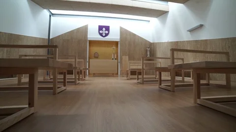 Interior of Modern Church. Stock Footage 89533525