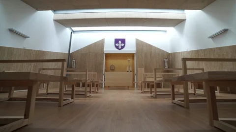 Interior of Modern Church. Stock Footage 89533846