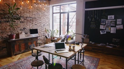 Interior of Modern Comfortable Office Stock Footage 115441643