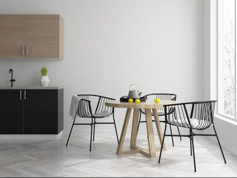 Interior modern design room 3D illustration Stock Illustration
