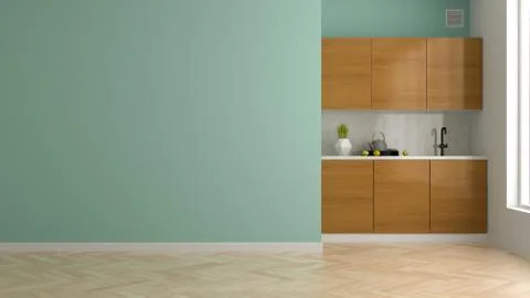 Interior modern design room 3D illustration Stock Illustration