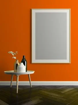 Interior modern design room 3D illustration Stock Illustration
