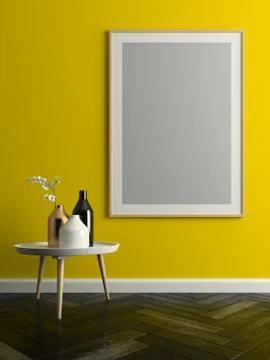 Interior modern design room 3D illustration Stock Illustration
